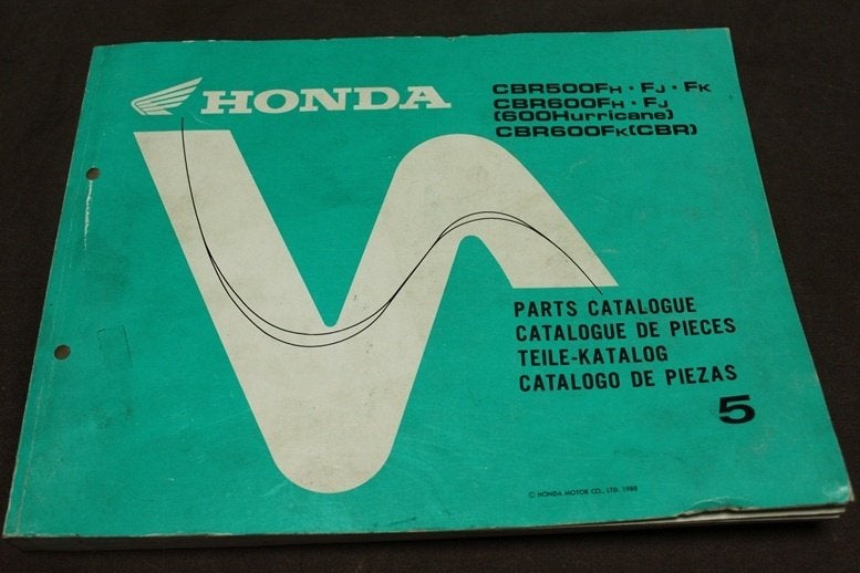 Honda CBR500 CBR600 Hurricane 1988 motorcycle parts list, Ophalen of Verzenden, Honda