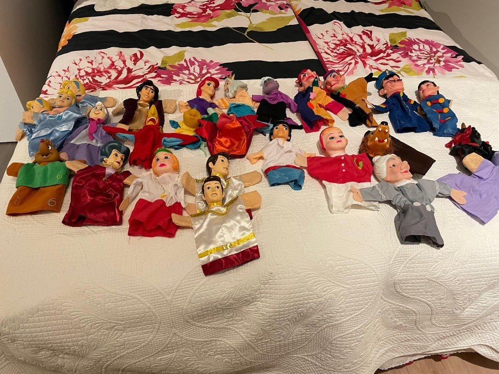 26 Poppenkastpoppen: Sprookjesfiguren en meer, Kinderen en Baby's, Speelgoed | Poppen, Ophalen, Gebruikt, Overige typen