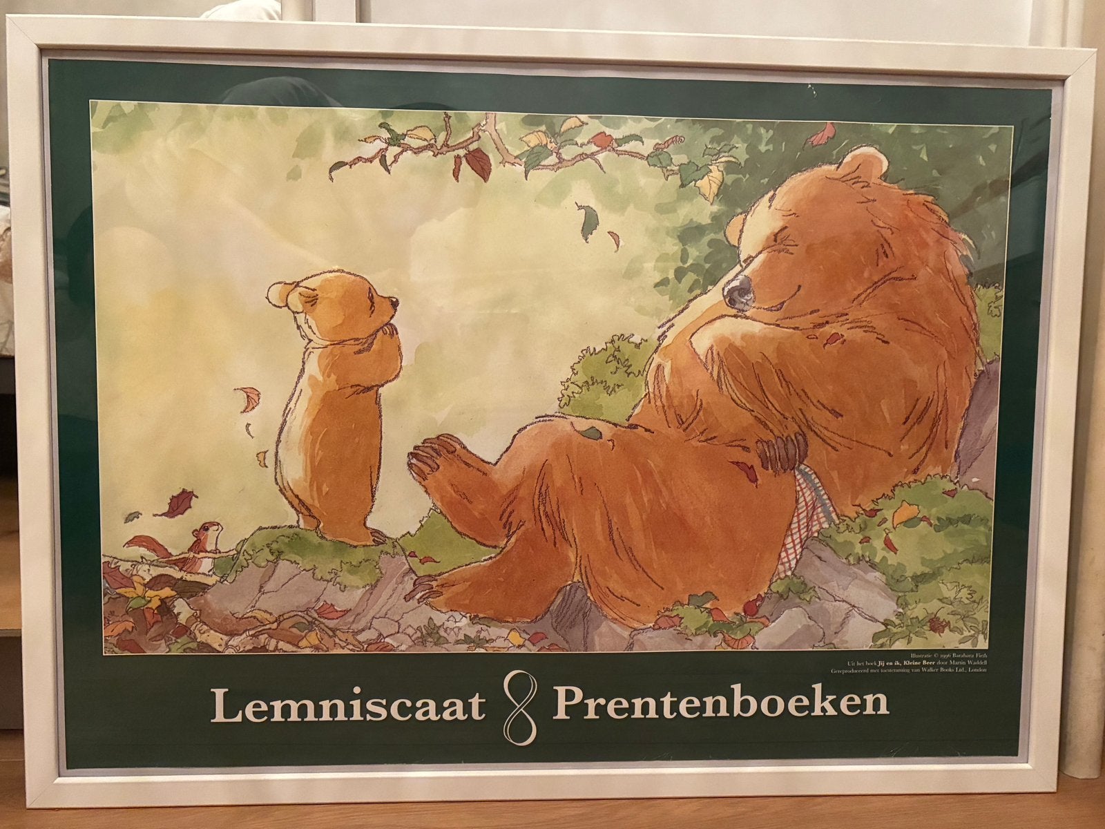 Poster Lemniscaat prentenboek 'Kleine Beer' in lijst, Ophalen, Gebruikt, Ophangbaar, Wanddecoratie