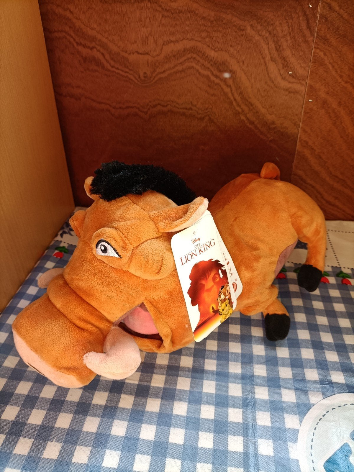 Pumba knuffel Lion King met 2 geluiden 30 cm met kaartje, Ophalen of Verzenden, Zo goed als nieuw, Overige typen