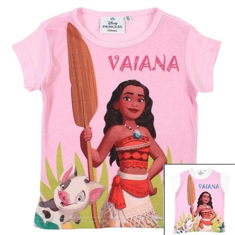 Vaiana T-shirt  Roze of Wit - Mt 92-98-104-110-116 - Disney, Disney, Meisje, Nieuw, Ophalen of Verzenden