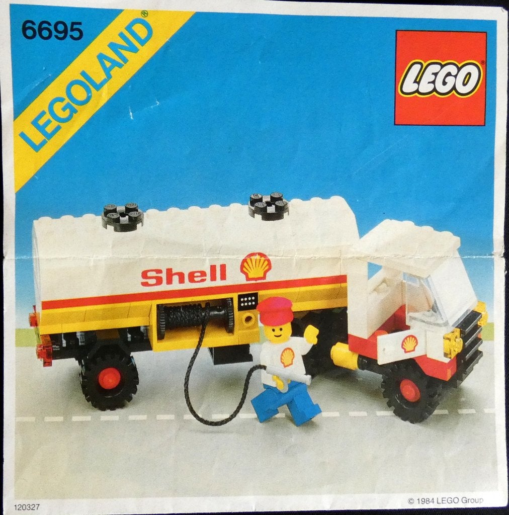 Lego Shell tankauto met boekje (nr.6695), Gebruikt, Lego, Compleet, Ophalen of Verzenden