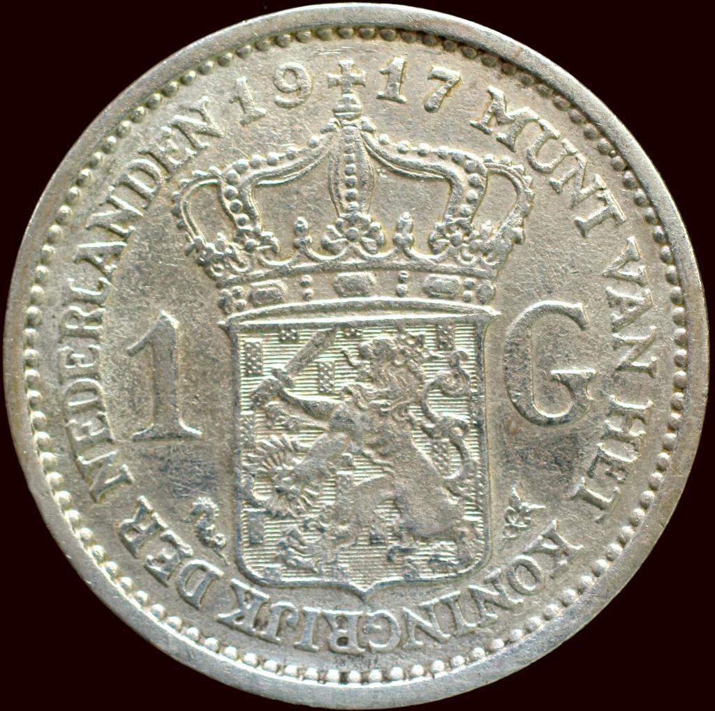 1 Gulden 1917 Wilhelmina - Kwaliteit !, Postzegels en Munten, Munten | Nederland, 1 gulden, Zilver, Ophalen of Verzenden, Koningin Wilhelmina