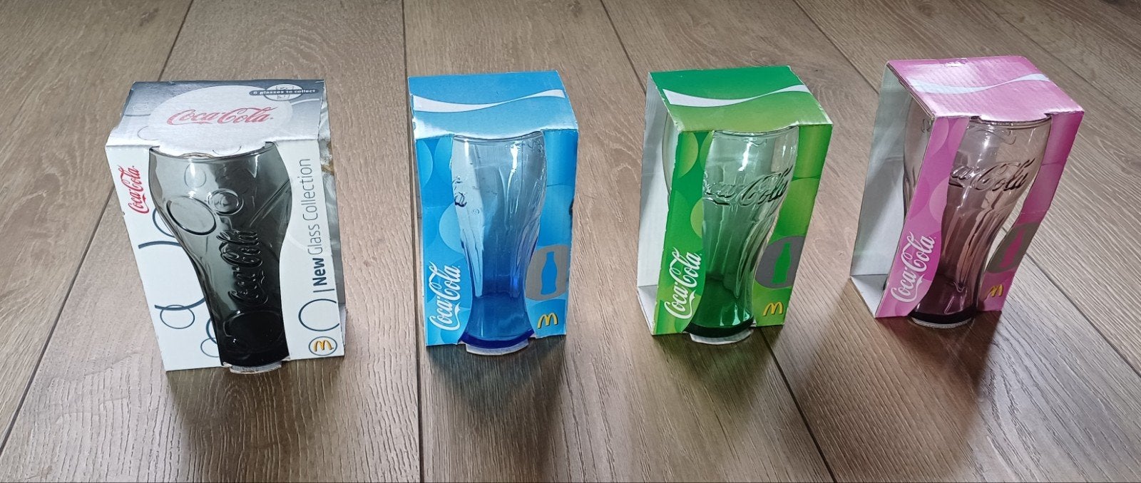 4x Coca-Cola McDonald’s verzamelglazen 2007 & 2010 in doos, Ophalen of Verzenden