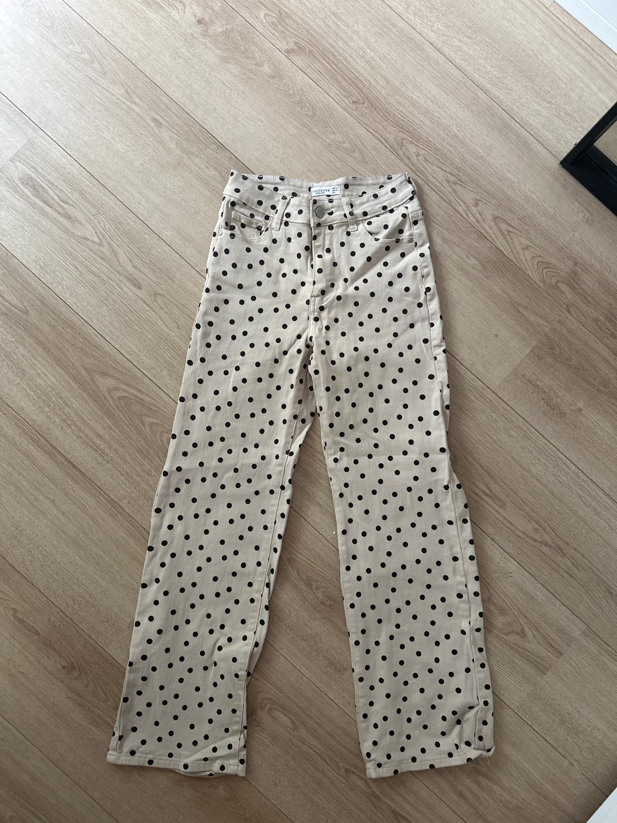 Folyrose Polkadot Broek - Maat 34 (XS), Beige, Ophalen of Verzenden, Zo goed als nieuw, Maat 34 (XS) of kleiner