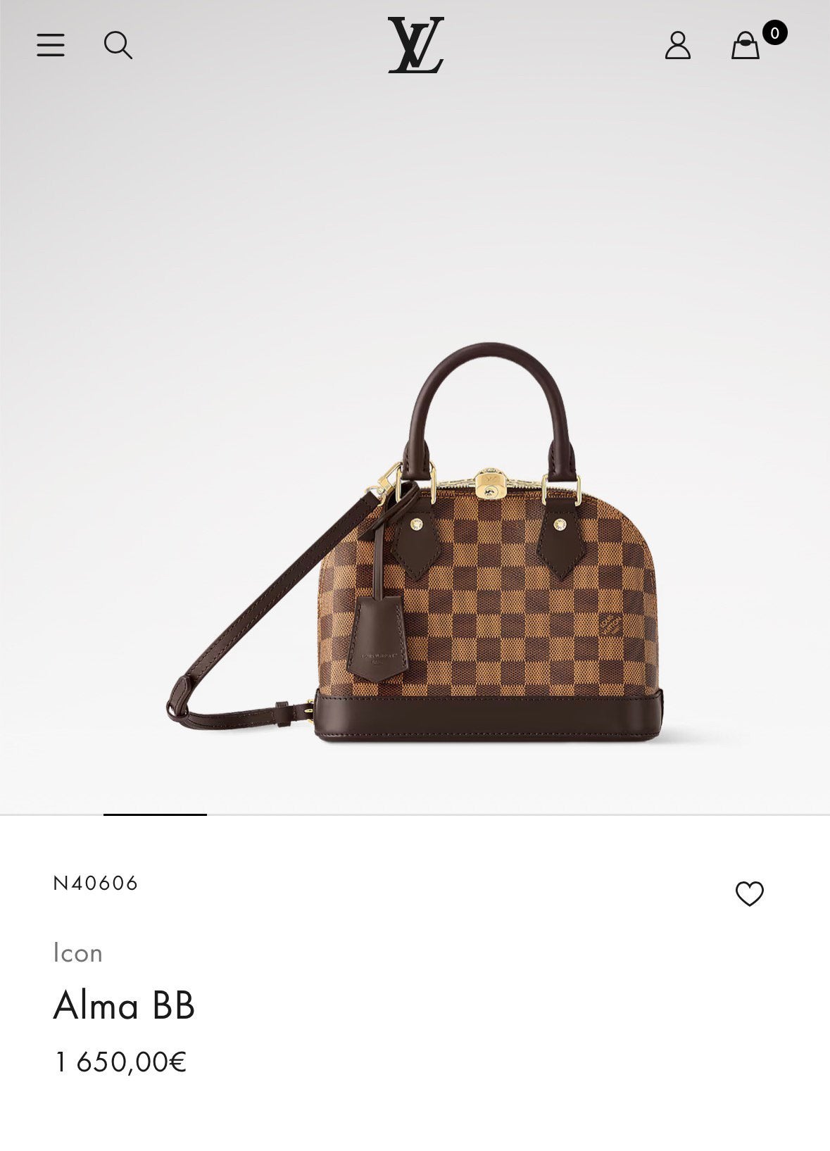 Louis Vuitton alma bb origineel, Ophalen of Verzenden, Zo goed als nieuw, Bruin, Handtas