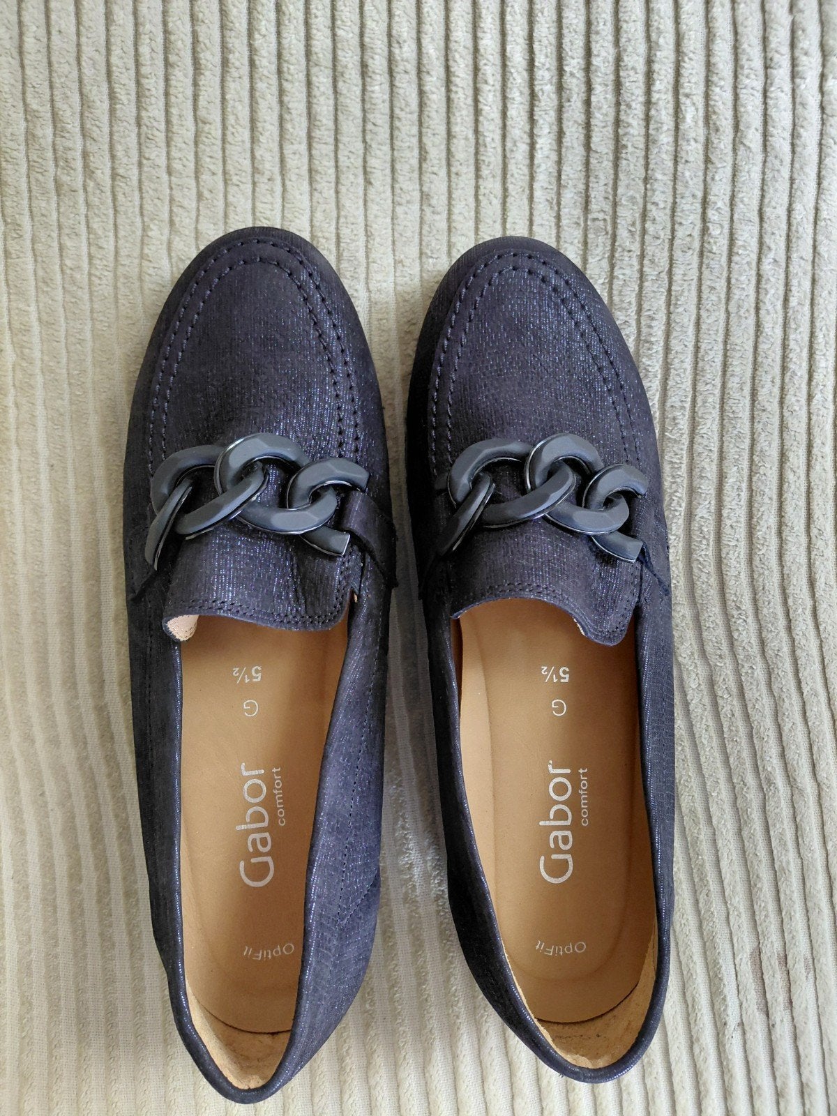 als nw!!! GABOR leren dames instappers mt 5.5  weite G, Blauw, Instappers, Gabor, Ophalen of Verzenden