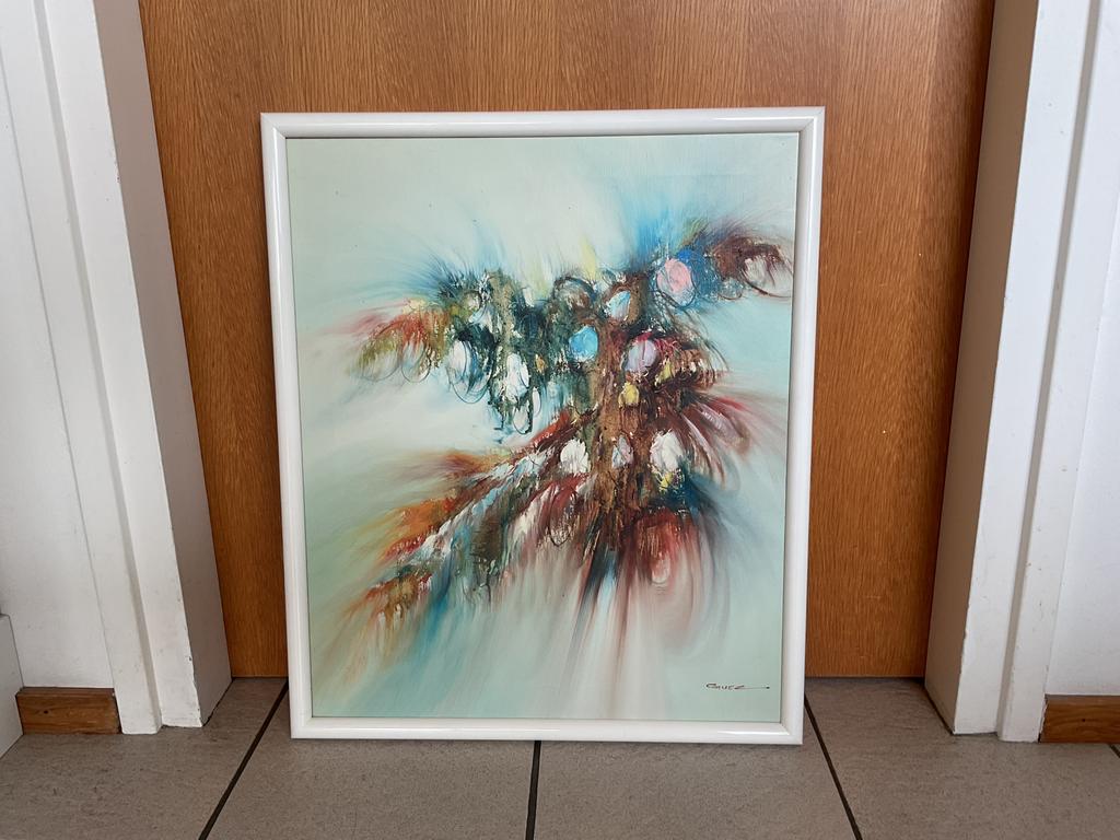 Schilderij Abstract Expressionisme ; Guez ; 64 x 53 cm, Antiek en Kunst, Ophalen