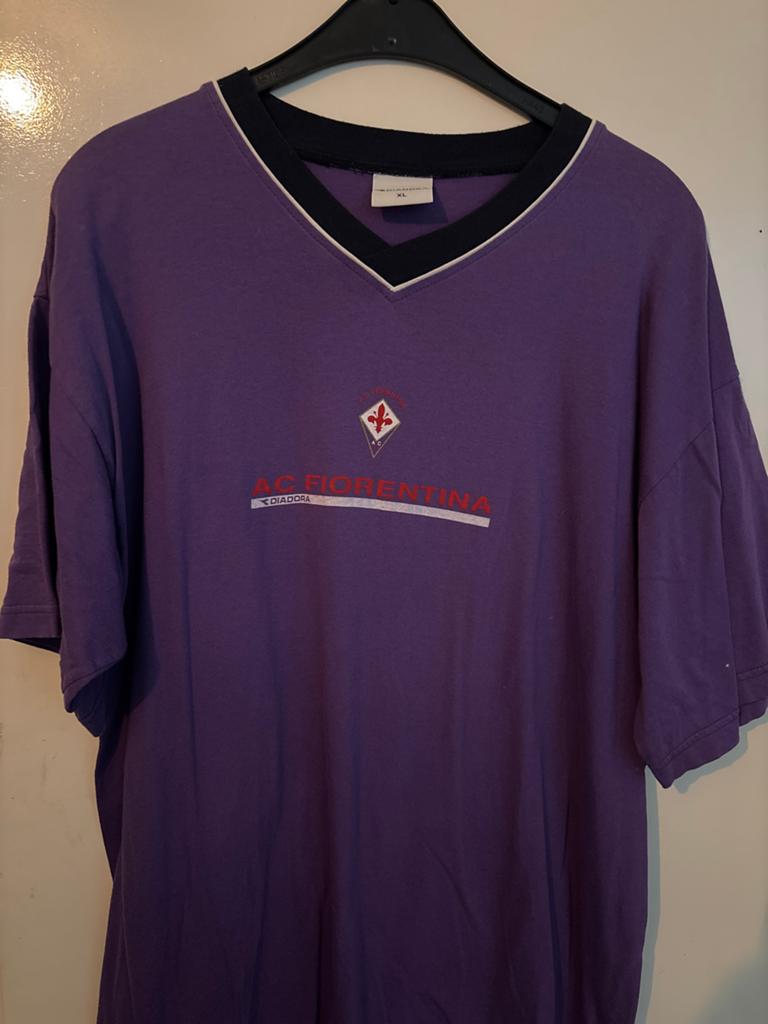 Vintage Fiorentina Voetbalshirt - Katoen Maat XL, Maat XL, Ophalen of Verzenden, Gebruikt, Shirt