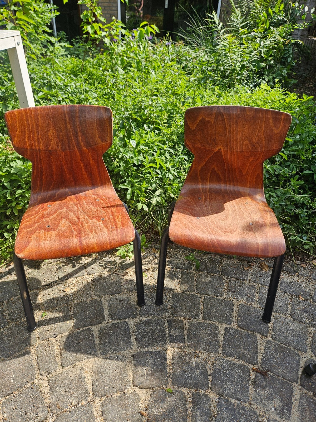 Set van 2 vintage Obo 6407 Eromes Wijchen stoeltjes, Ophalen, Gebruikt, Twee, Bruin