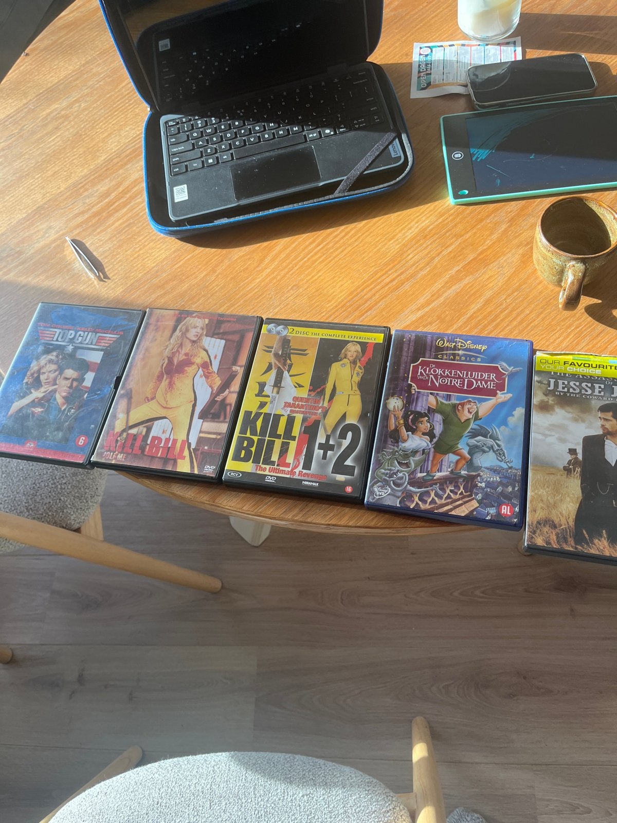 Diverse DVD's: Top Gun, Kill Bill, Klokkenluider van Notre D, Nederlands, Ophalen of Verzenden, Vanaf 12 jaar, Inclusief doosje