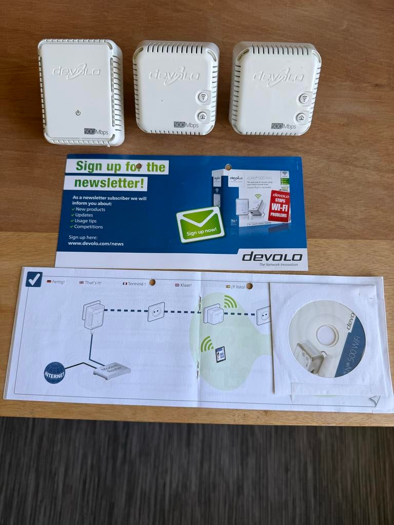 Devolo dLAN 500 WiFi Powerline Adapter Set - Wifi versterker, Ophalen of Verzenden, Gebruikt