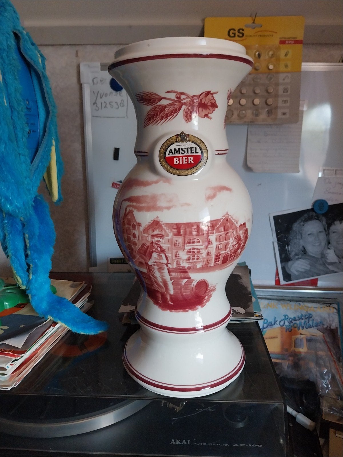 Amstel Bier aardewerk decoratie vaas/pul, Ophalen of Verzenden, Overige merken
