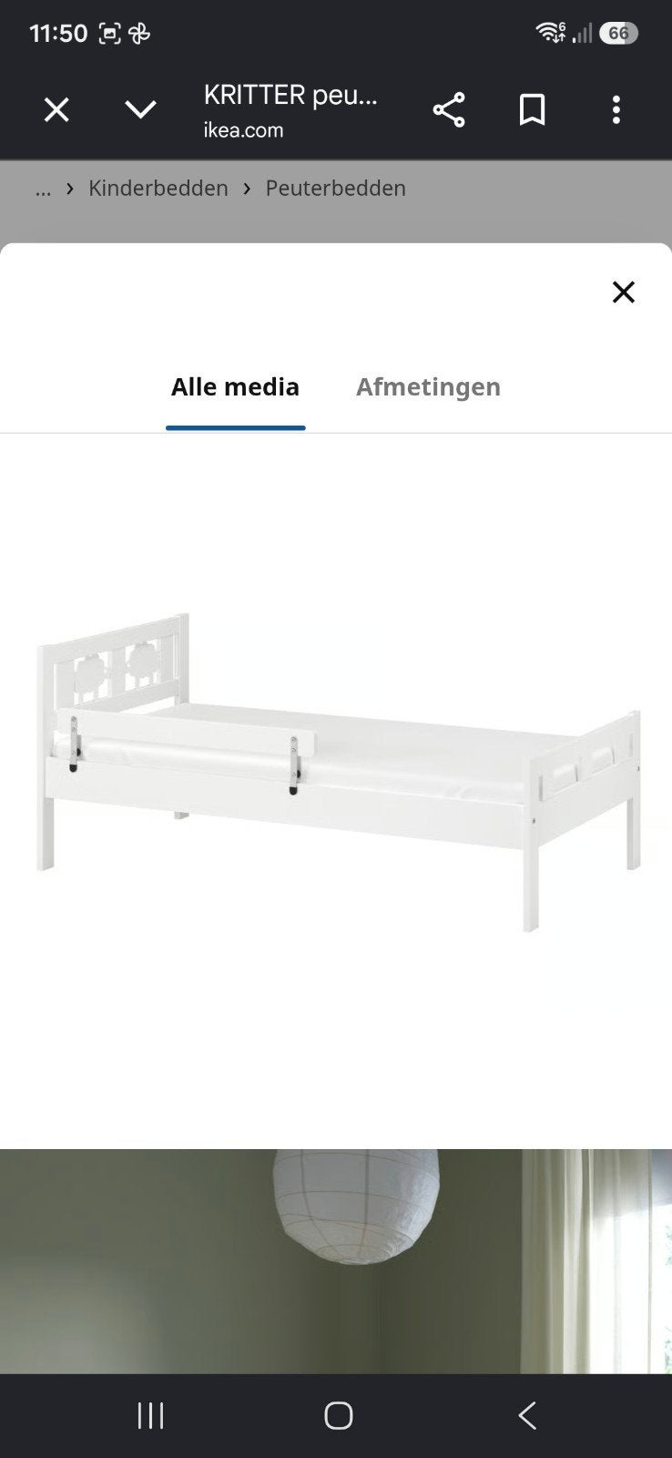 Ikea Kritter peuterbed 160x70cm met lattenbodem, Ophalen, Gebruikt, 70 tot 85 cm, Lattenbodem