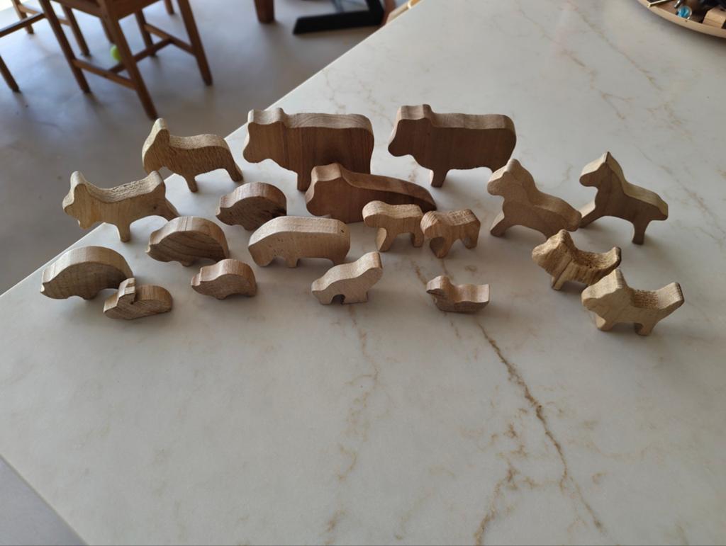 Houten Speelgoed Dieren Set - Boerderijdieren, Ophalen of Verzenden, Zo goed als nieuw, Overige typen