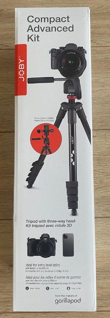 Joby Compact Advanced Kit Statief – Nieuw Geseald, Joby, 150 tot 175 cm, Snelkoppelingsplaat, Nieuw