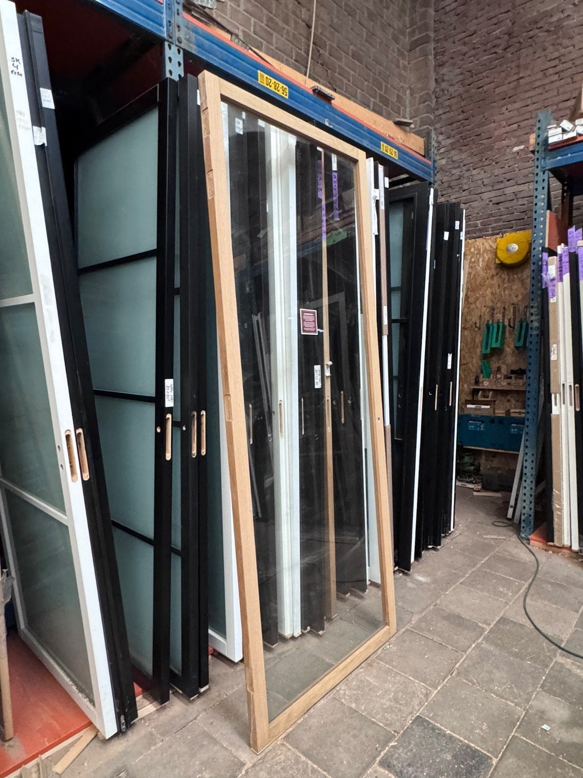 Binnendeur 93x231,5cm Stomp L eiken incl glas SK 23, Ophalen, ., Nieuw, .