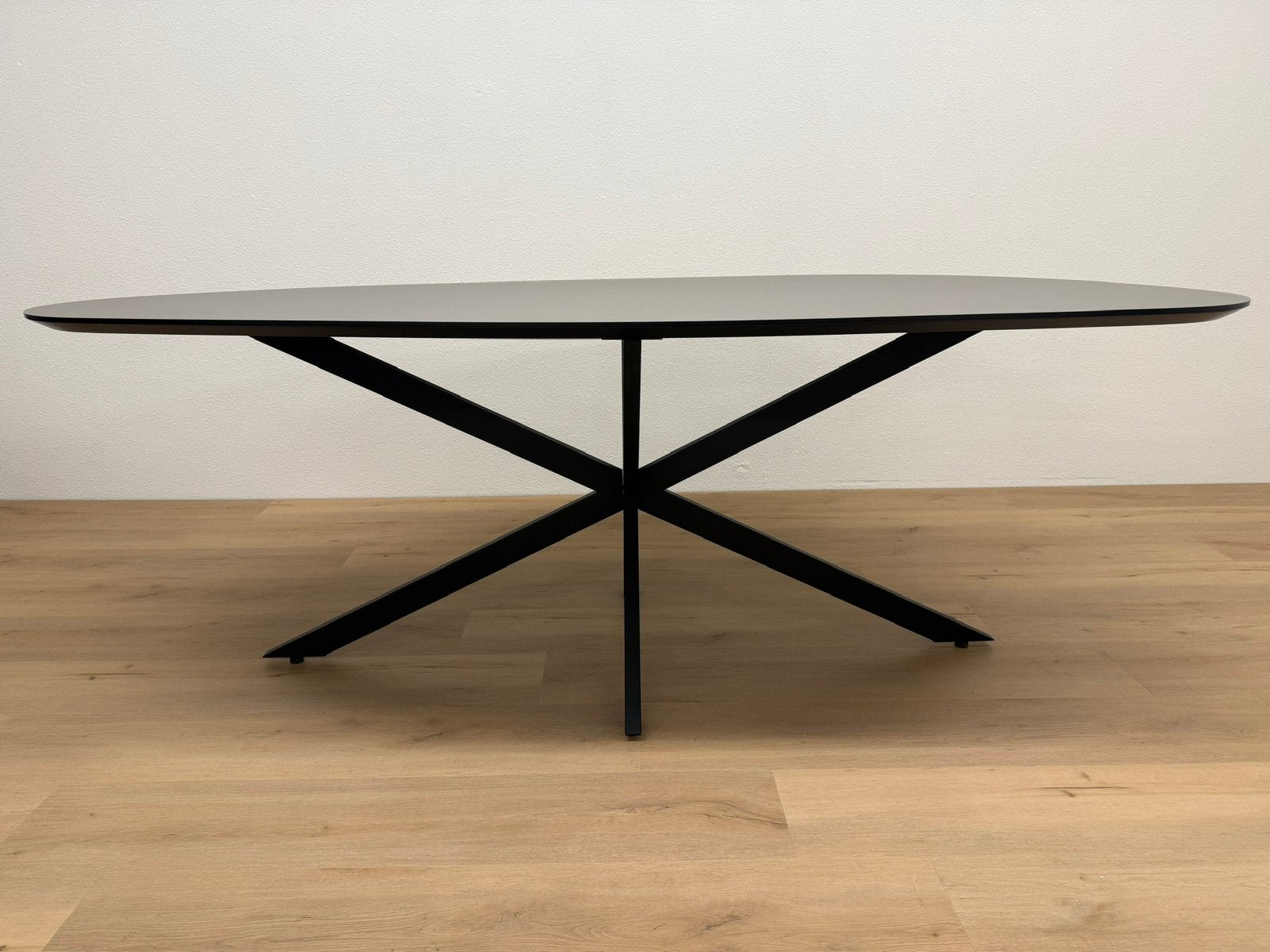 Organische eettafel 220x110 - Grijs HPL - Direct Leverbaar, Huis en Inrichting, 100 tot 150 cm, 200 cm of meer, Ophalen of Verzenden