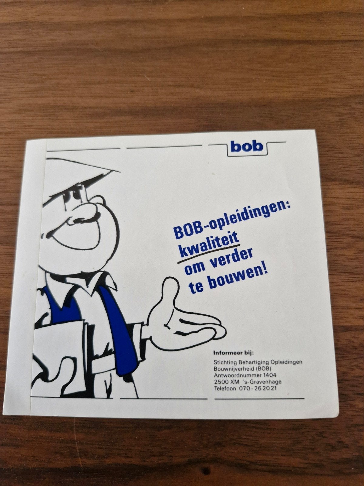 9115  BOB-opleidingen sticker - Kwaliteit om verder te bou, Verzamelen, Ophalen of Verzenden, Nieuw, Bedrijf of Vereniging