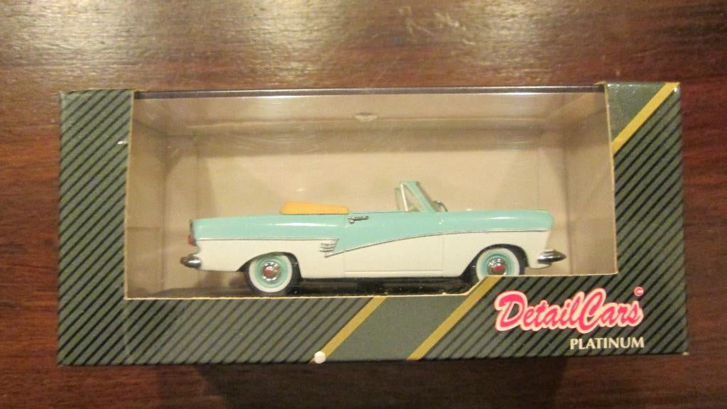 Ford Taunus 17M Cabrio Wit/Blauw Detailcars 1:43, Ophalen of Verzenden, Nieuw, Auto, Overige merken