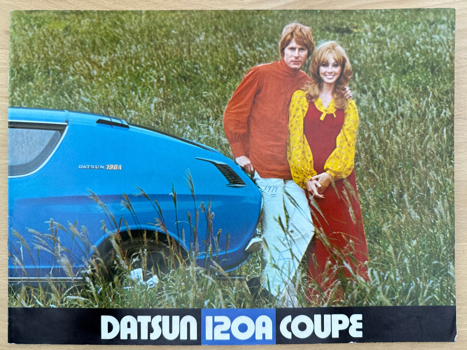 Zeldzame brochure Datsun 120A Coupé 1974 - 12 pagina's, Ophalen of Verzenden, Gelezen, Nissan