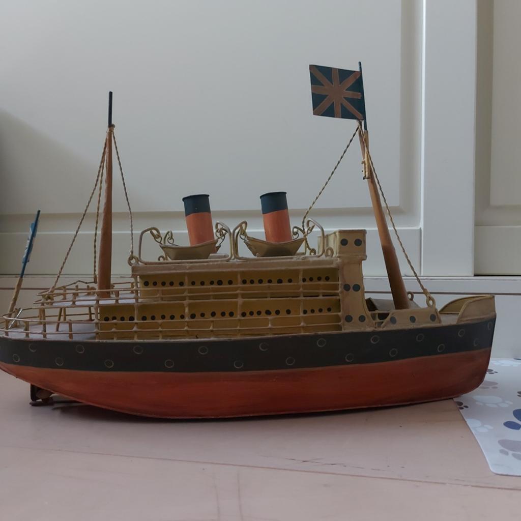 Vintage  modelschip met Britse vlag., Ophalen of Verzenden, Gebruikt, Groter dan 1:32, Overige merken