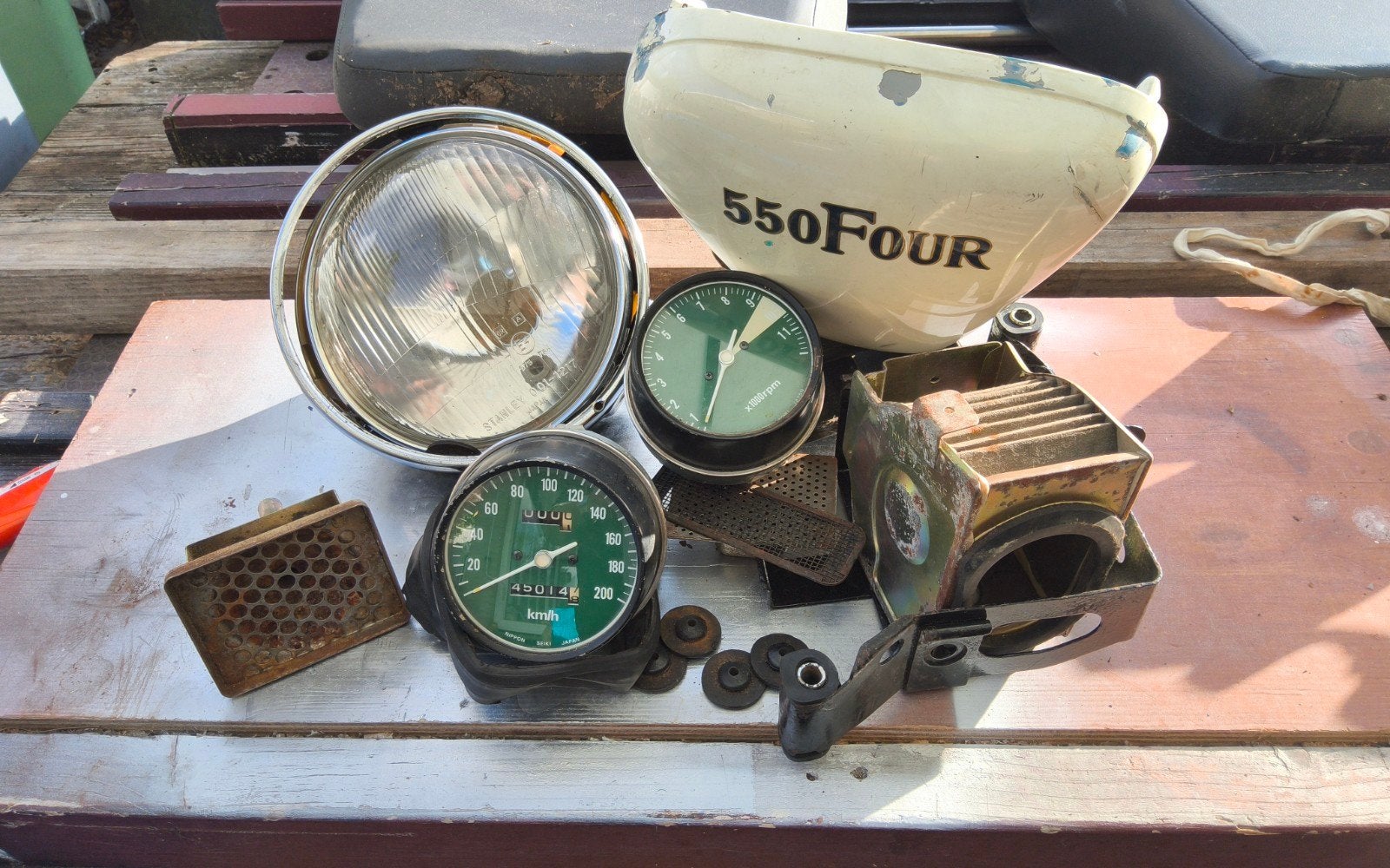 Honda CB550 Four onderdelen: tellers, koplamp, zijkap, Motoren, Ophalen, Gebruikt