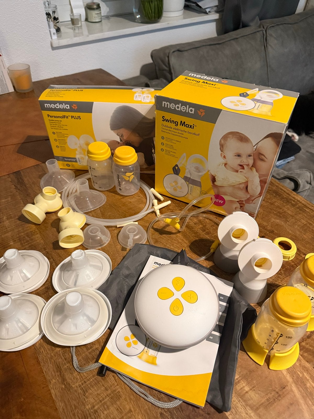 Medela Swing Maxi dubbele borstkolf + PersonalFit Plus, Ophalen of Verzenden, Zo goed als nieuw