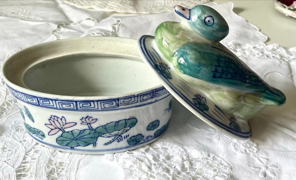 Keramieken bakje met eendje, Ophalen of Verzenden