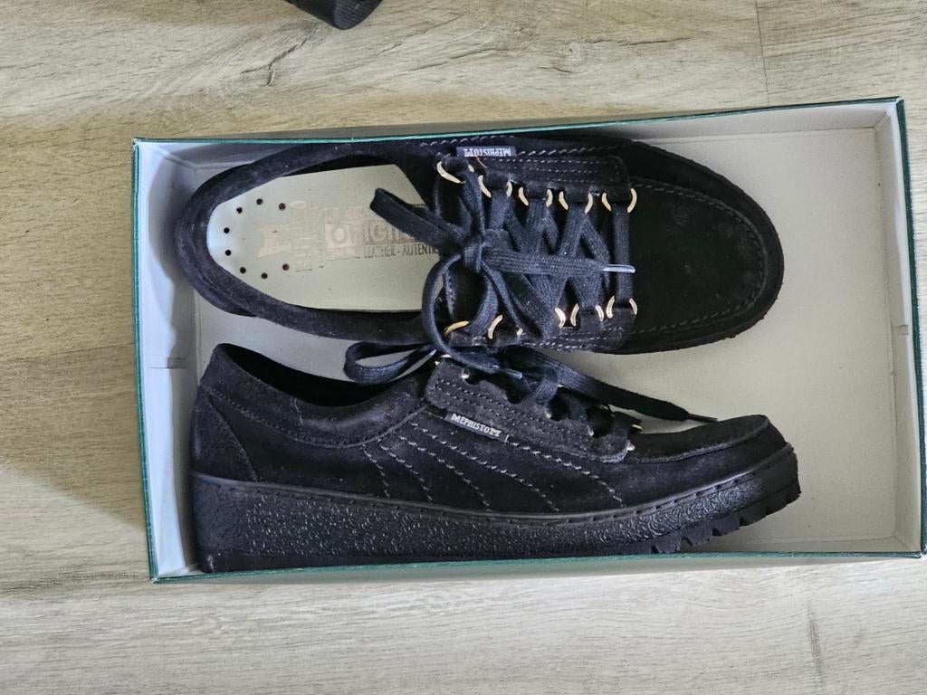 Nieuwe zwarte Mephisto Rimini schoenen maat 4,5  37,5, Mephisto, Ophalen of Verzenden, Nieuw, Zwart