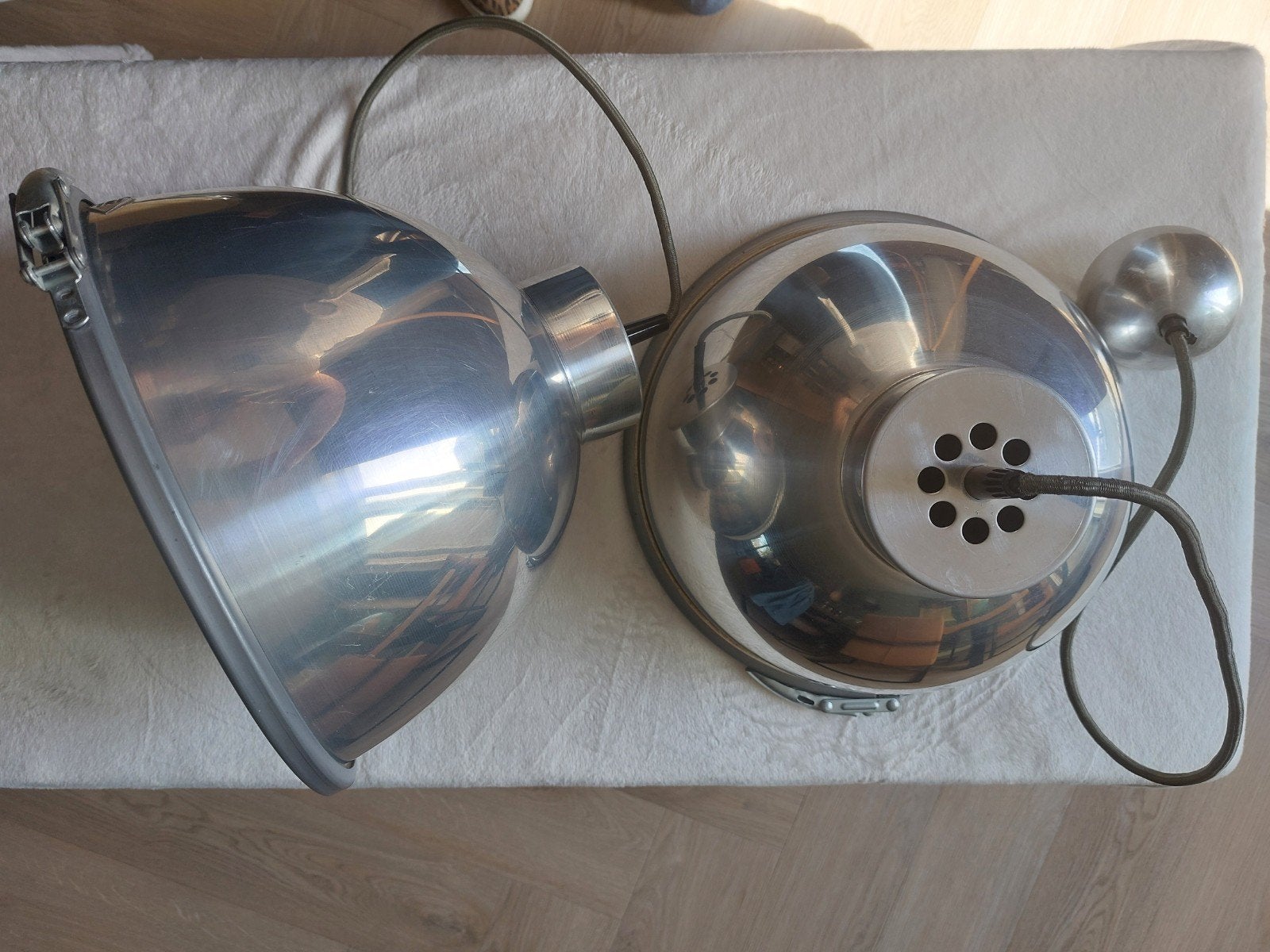 Set van 2 BTC England lampen, gekocht bij de Bijenkorf, Overige merken, Gebruikt, Industrieel, Zilver