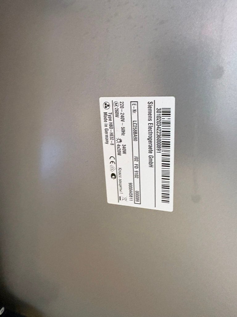 Siemens wandafzuigkap 120 cm RVS – type LC258BA90, Witgoed en Apparatuur, Afzuigkappen, Ophalen, Gebruikt, Motor, 400 tot 600 m³ per uur