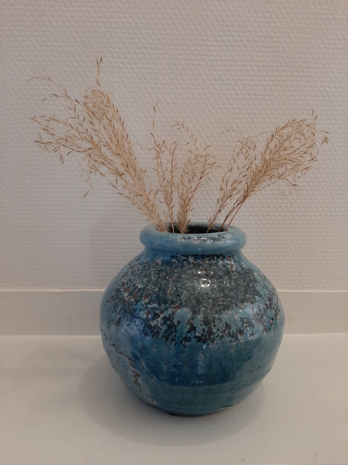 grijs/blauwe vaas, Ophalen of Verzenden, Grijs