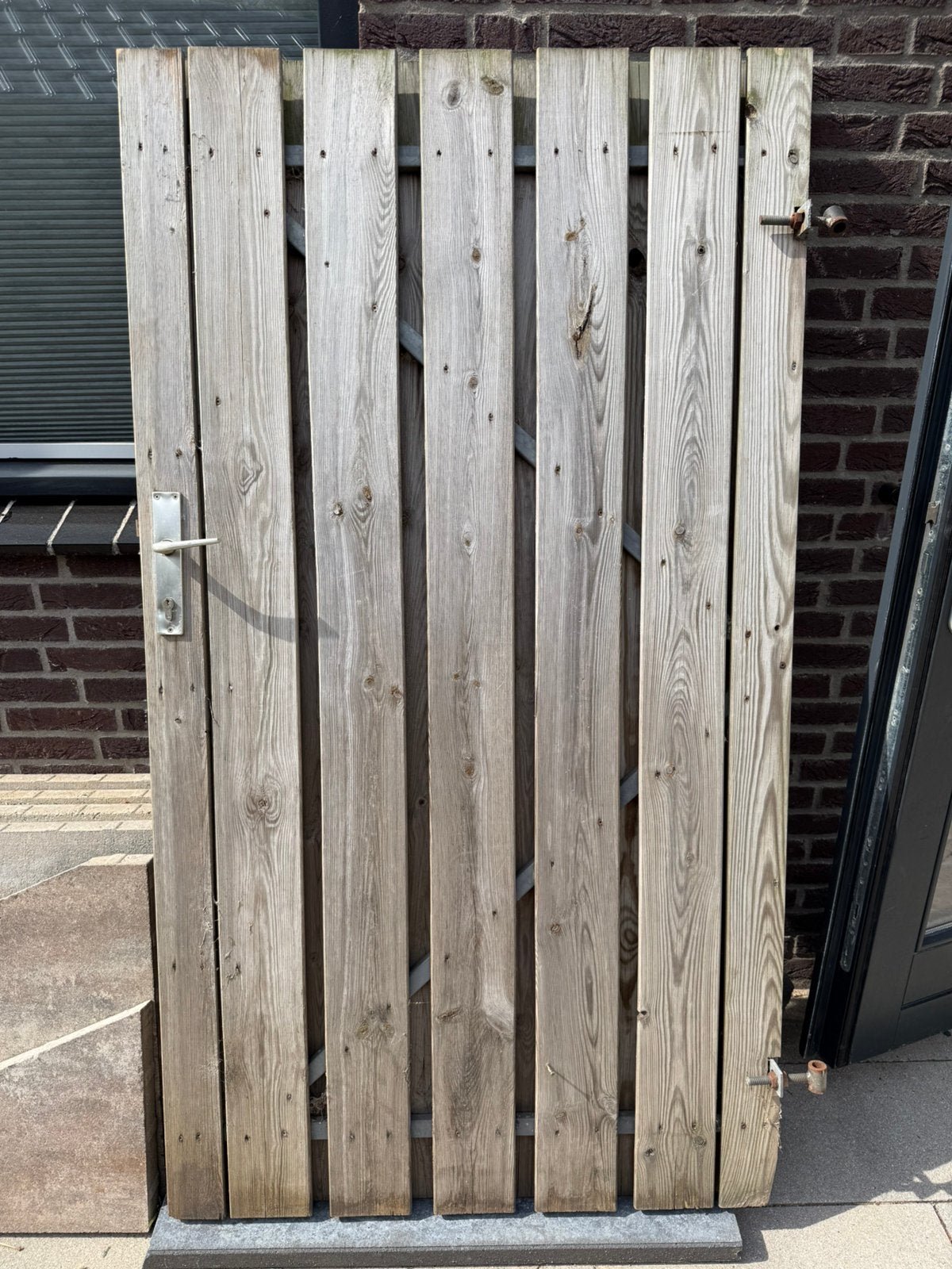 Schuttingpoort met stalen frame, Ophalen, Minder dan 3 meter, Hout, 1 tot 2 meter