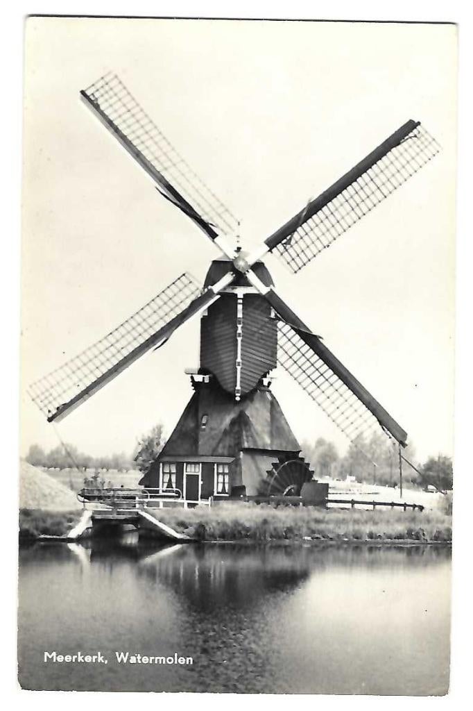 Meerkerk - Molen Watermolen, Verzamelen, Ansichtkaarten | Nederland, Verzenden, 1940 tot 1960, Gelopen, Utrecht