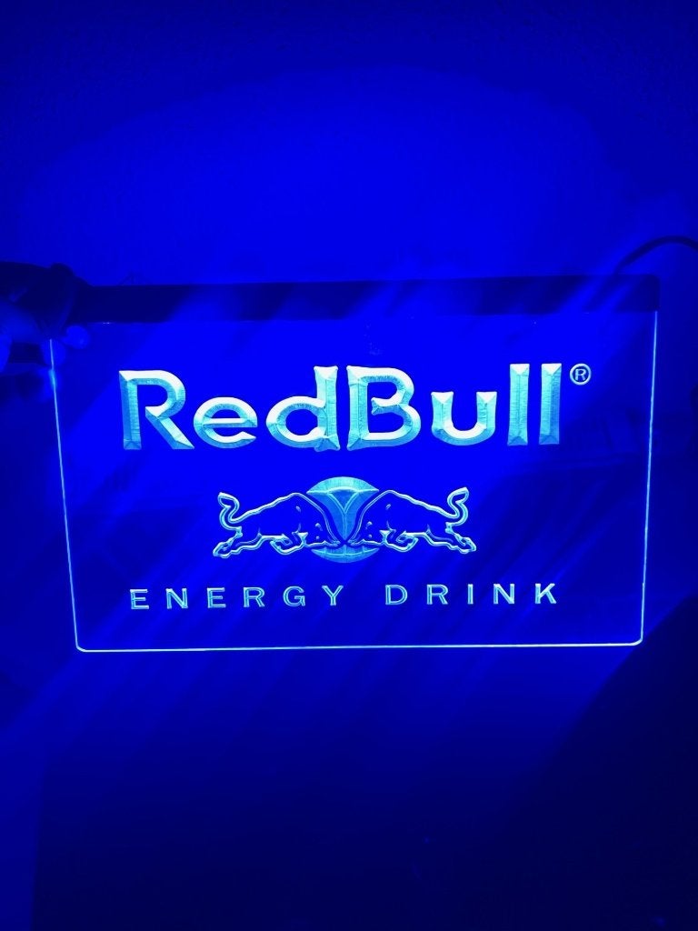 Red bull neon bord reclamebord lamp mancave LED *blauw* #2, Ophalen of Verzenden, Nieuw, Lichtbak of (neon) lamp