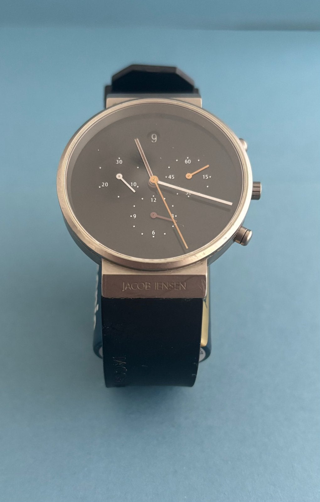 Jacob Jensen herenhorloge, Sieraden, Tassen en Uiterlijk, Horloges | Heren, Ophalen of Verzenden, Zo goed als nieuw, Leer, Overige merken