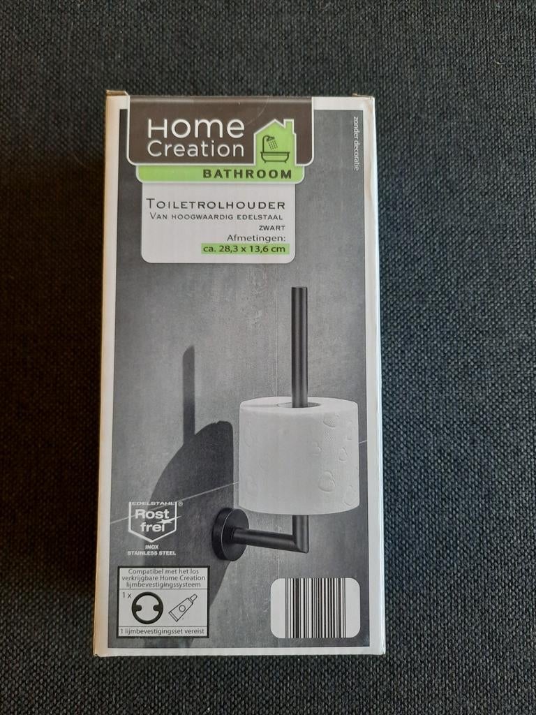 Toiletrol houder, Ophalen, Nieuw, Zwart