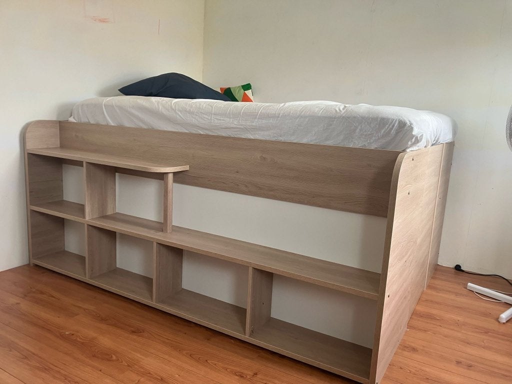 bed, Ophalen, 180 cm of meer, Lattenbodem, 100 cm of meer