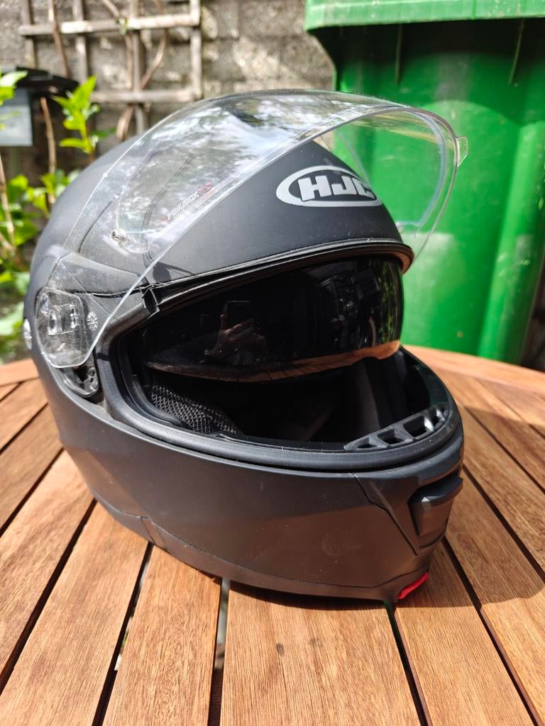 HJC Motorhelm Matzwart Maat XXL (64) met Dubbel Vizier, Motoren, Kleding | Motorhelmen, Ophalen of Verzenden