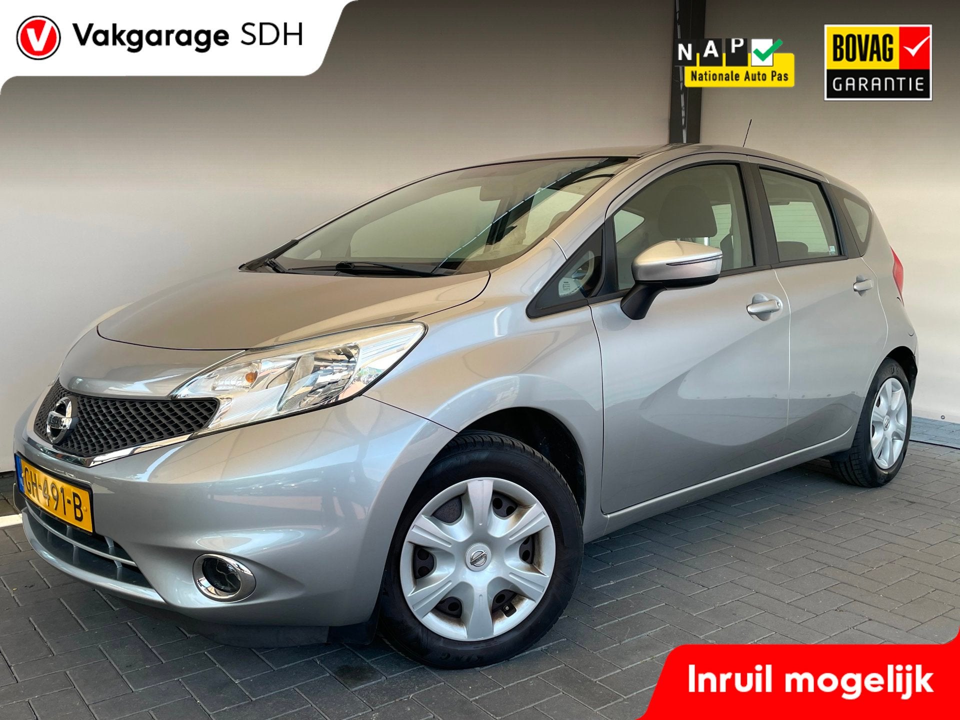 Nissan Note 1.2 Acenta|Zeer nette auto|Airco|Trekhaak, Euro 5, Stof, Zwart, 1198 cc