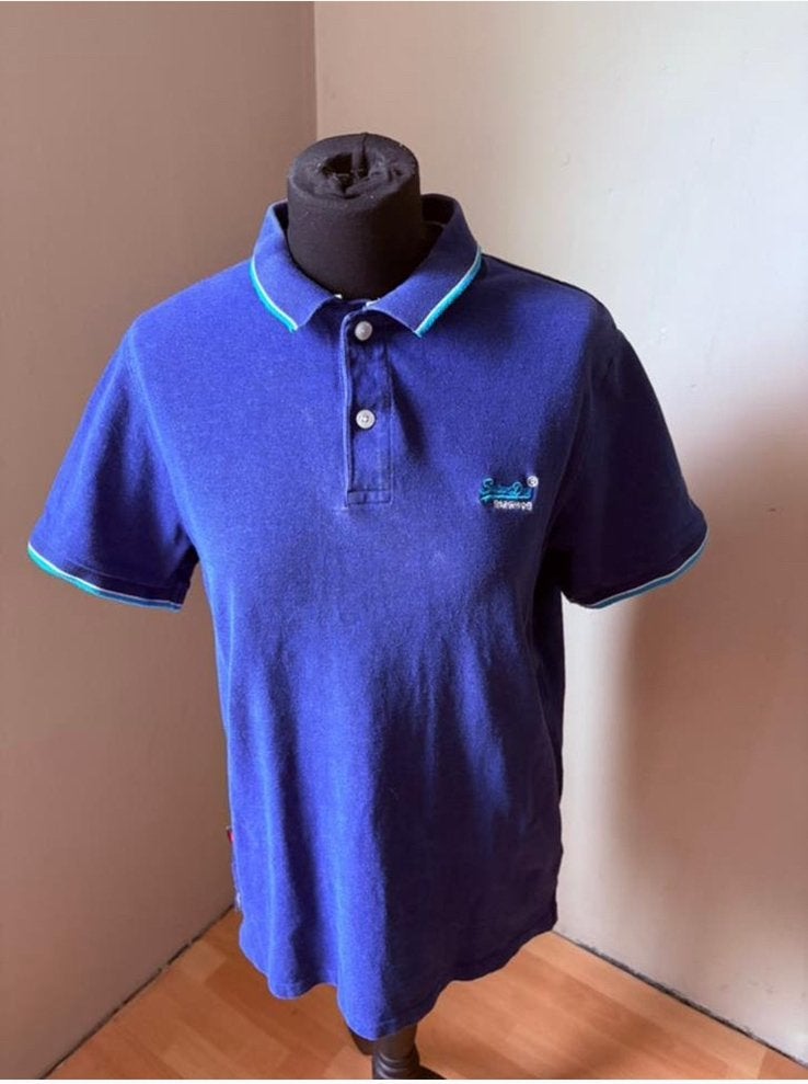 Superdry blauw poloshirt mt XL, Ophalen of Verzenden, Zo goed als nieuw, Maat 52/54 (L), Blauw