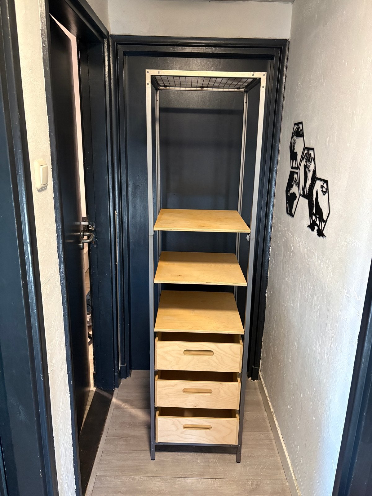 Hoge kast met lades en planken, 2 meter hoog, Ophalen, Gebruikt