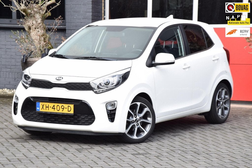 Kia Picanto 1.0 CVVT Design Edition 2019 Navigator Navigatie, Auto's, Kia, Voorwielaandrijving, Stof, 4 stoelen, Wit