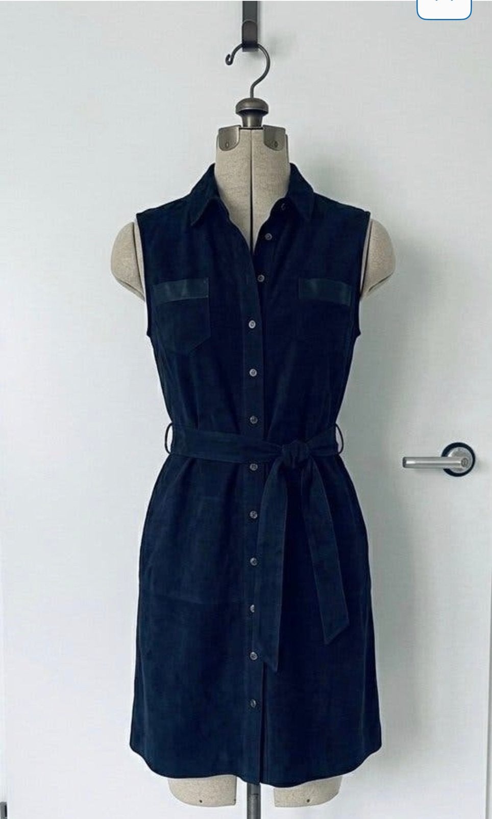 Tommy Hilfiger suède jurk  - Donkerblauw - ZGAN  maat S (36), Blauw, Ophalen of Verzenden, Zo goed als nieuw, Maat 36 (S)