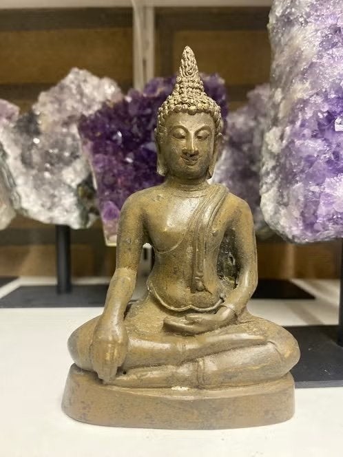 Bronzen Boeddhabeeld uit Thailand – 11 cm, Ophalen of Verzenden, 11 cm, Nvt, Nvt