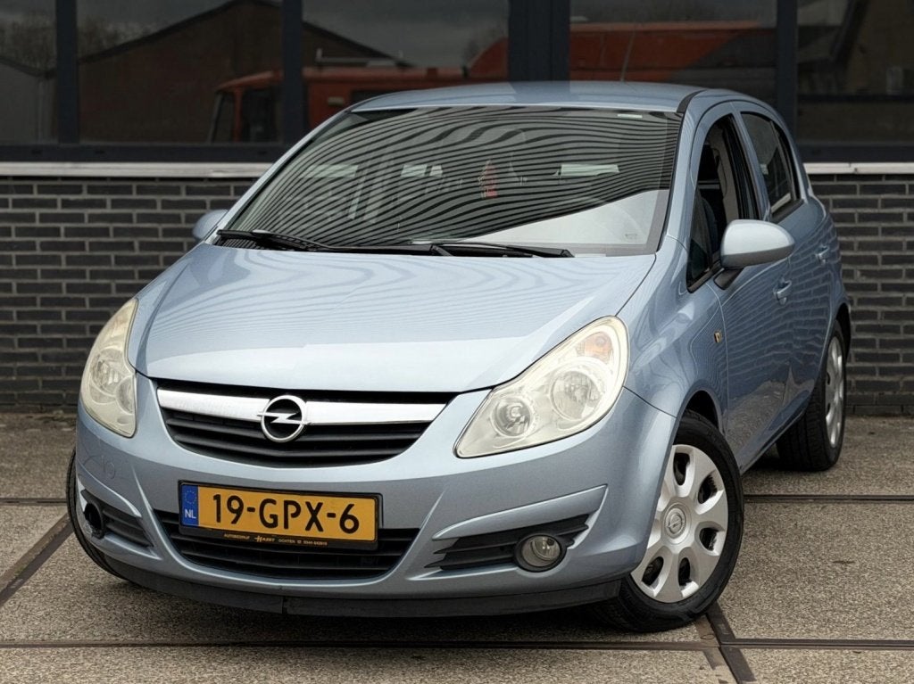Opel Corsa 1.2-16V Enjoy |Airco |Stuurbkr |CruiseC, Voorwielaandrijving, Gebruikt, 4 cilinders, Blauw