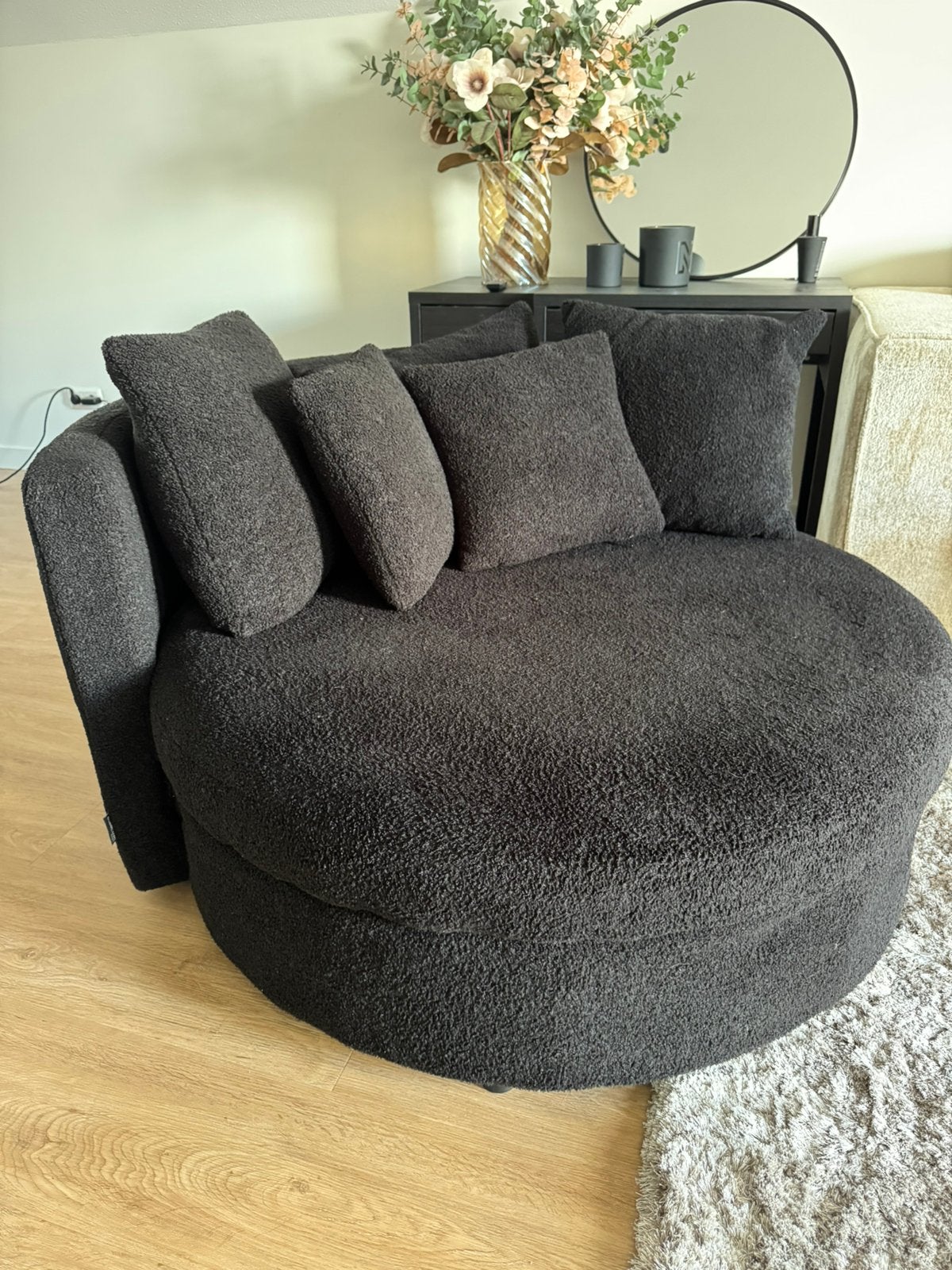 Luxe zwarte teddy fauteuil Dubbelman, Huis en Inrichting, Banken | Sofa's en Chaises Longues, Ophalen, Eenpersoons, 100 tot 125 cm