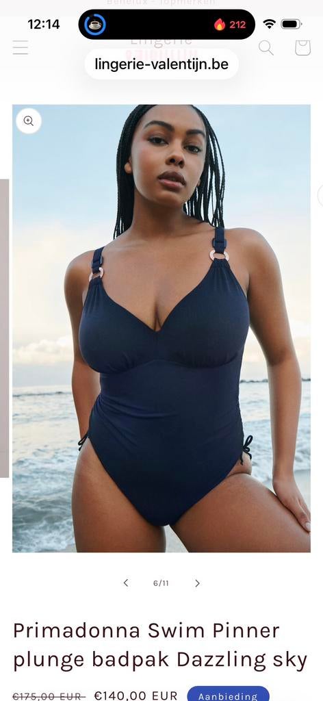 Prachtig weer voor dit Prima Donna badpak, F85, nieuw!!!!, Verzenden, Nieuw, Blauw, Badpak