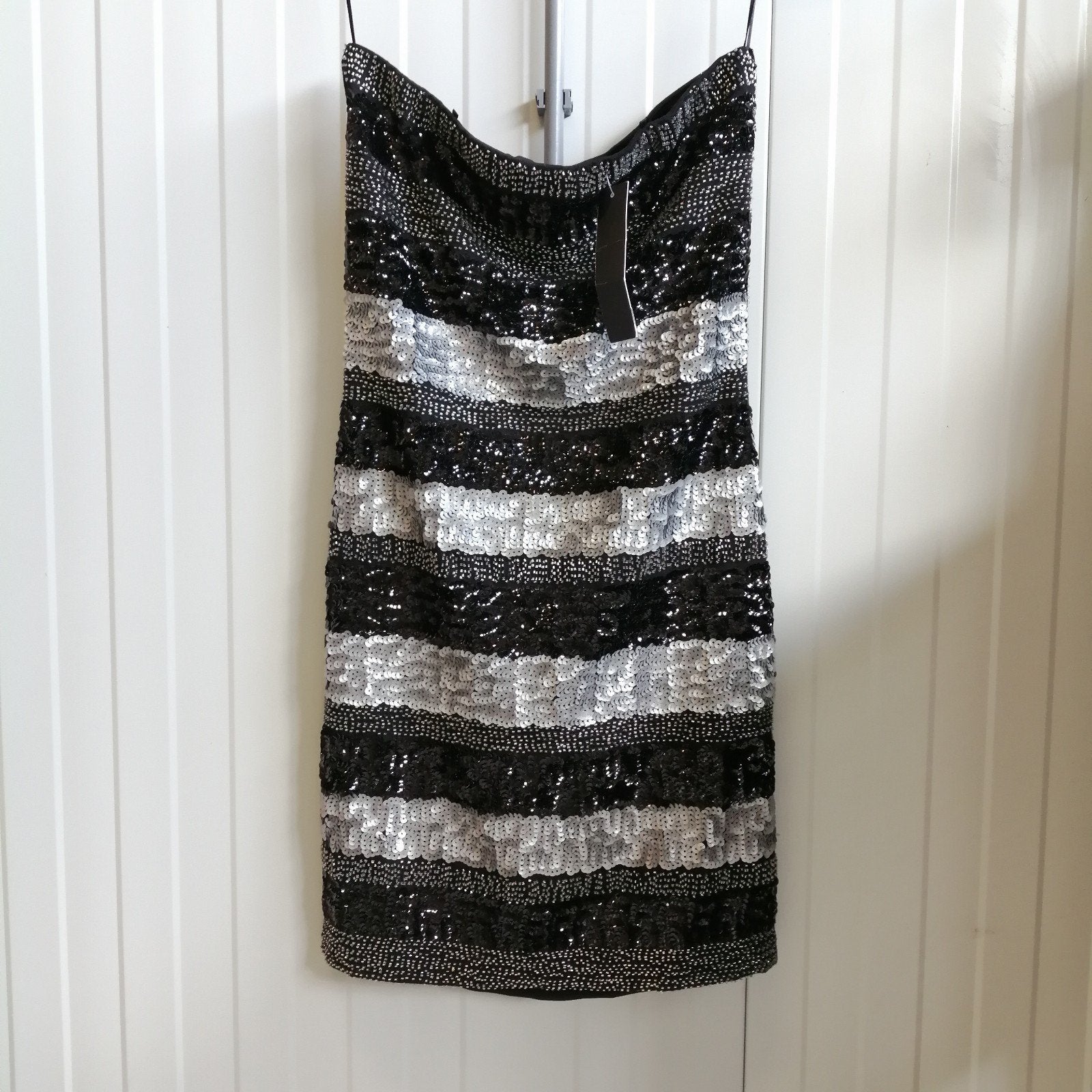 Nieuw: Strapless Pailletten Jurk (Maat M) - Sophyline & Co., Maat 38/40 (M), ., Zwart, Nieuw